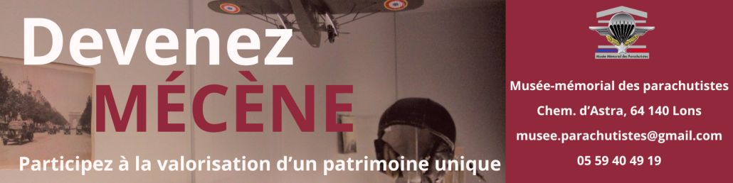 Bandeau pour devenir mecène pour la musée de parachutiste de Pau